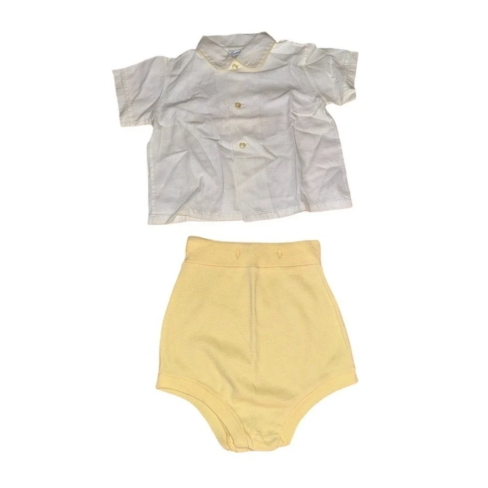 Vintage Thomas Baby 2pc Outfit Set Shirt & Diaper Cover Bloomer 6-12 months 1970